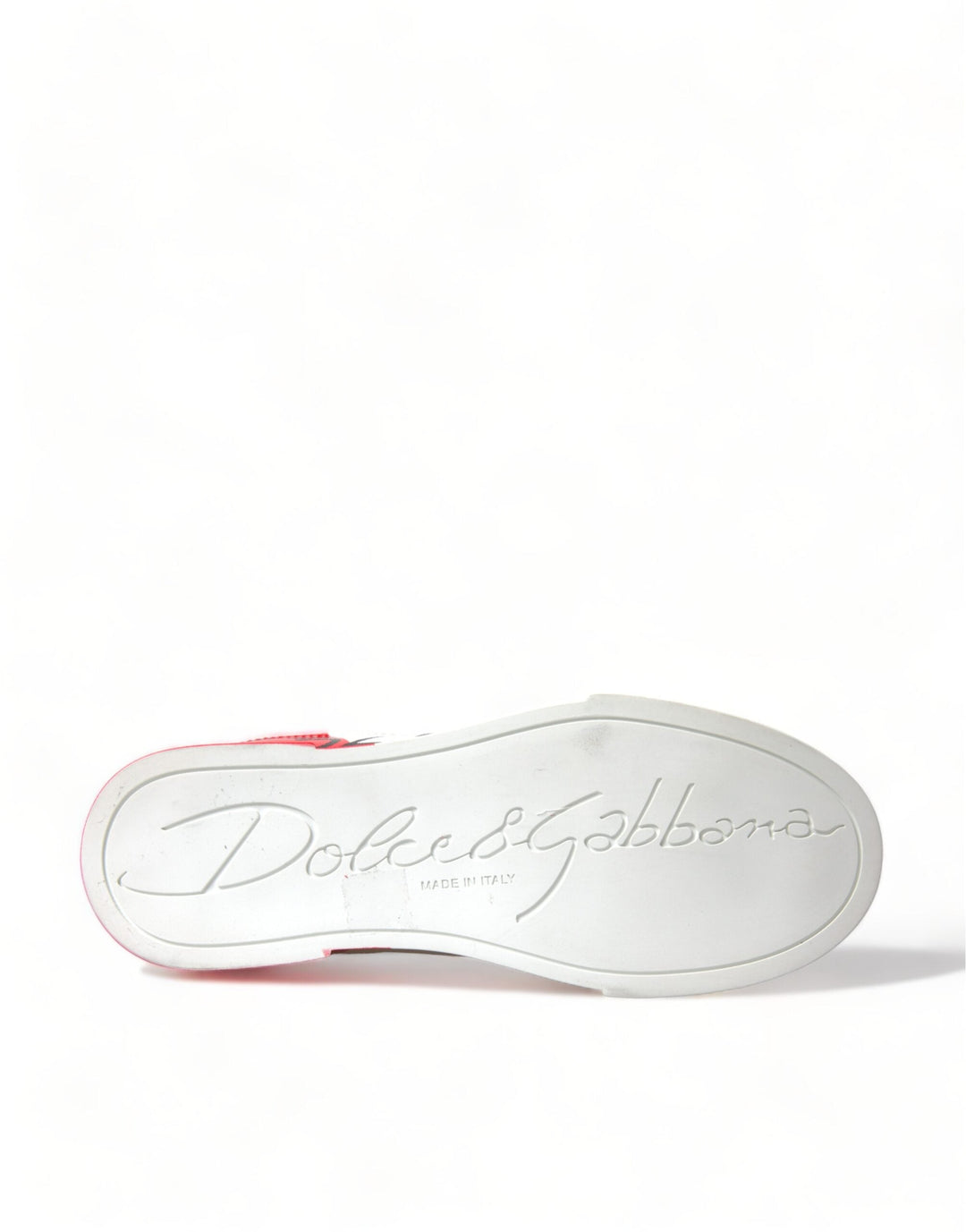 Dolce &amp; Gabbana White Red Lace Up Womens Low Top Sneakers Shoes
