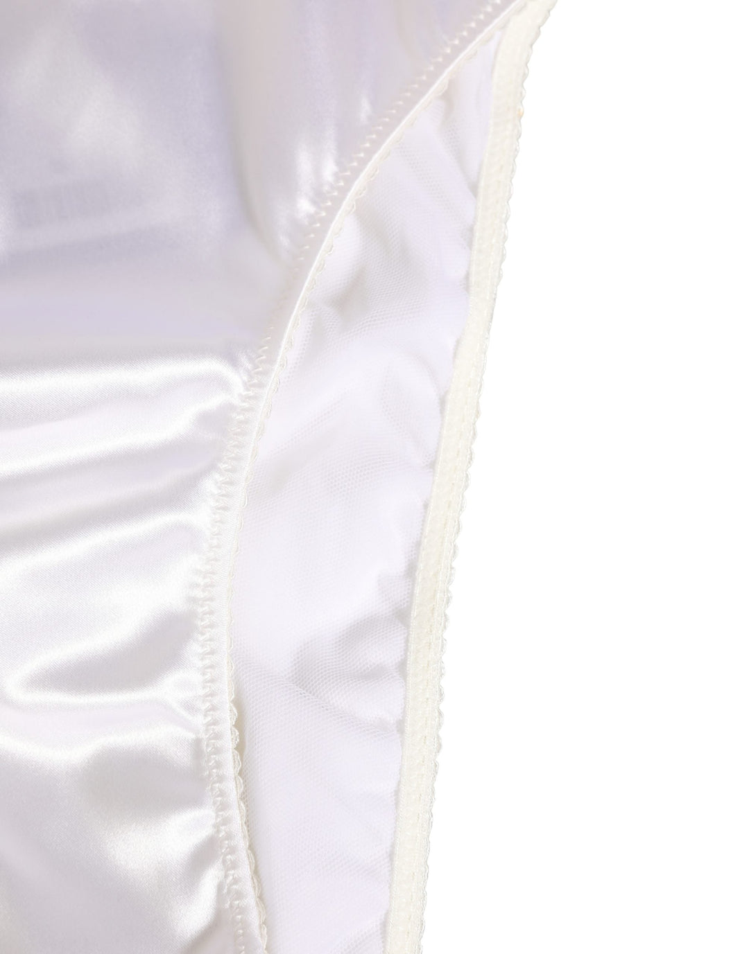Women’s Dolce &amp; Gabbana White Satin High-waist Brief Logo Women Underwear