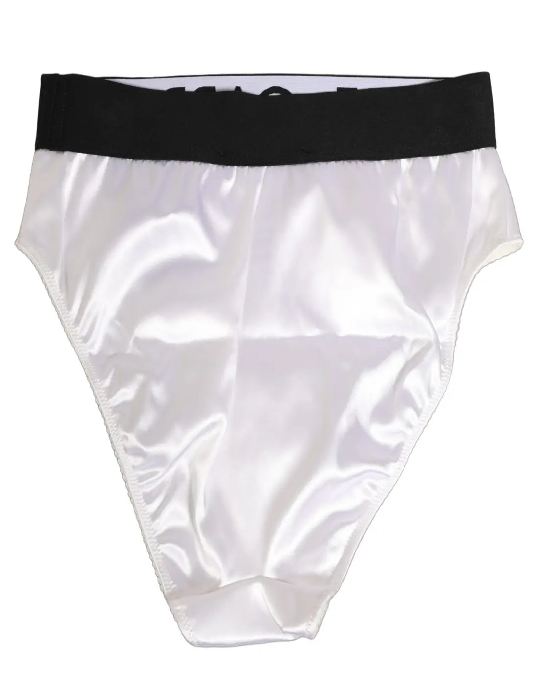 Women’s Dolce &amp; Gabbana White Satin High-waist Brief Logo Women Underwear