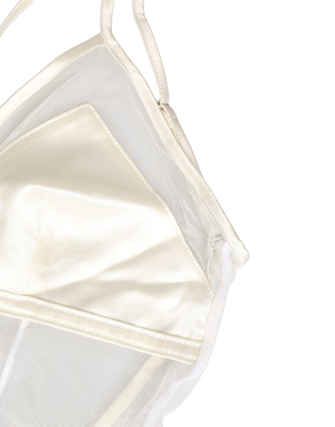 Dolce &amp; Gabbana White Sheer Nylon Bodysuit Halterneck Underwear