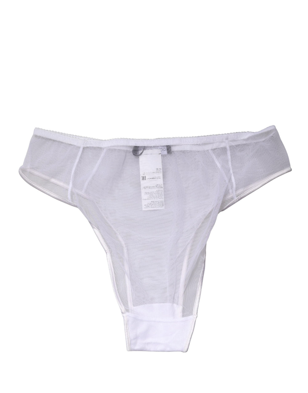Women’s Dolce & Gabbana White Sheer Silk Stretch High Brief Underwear