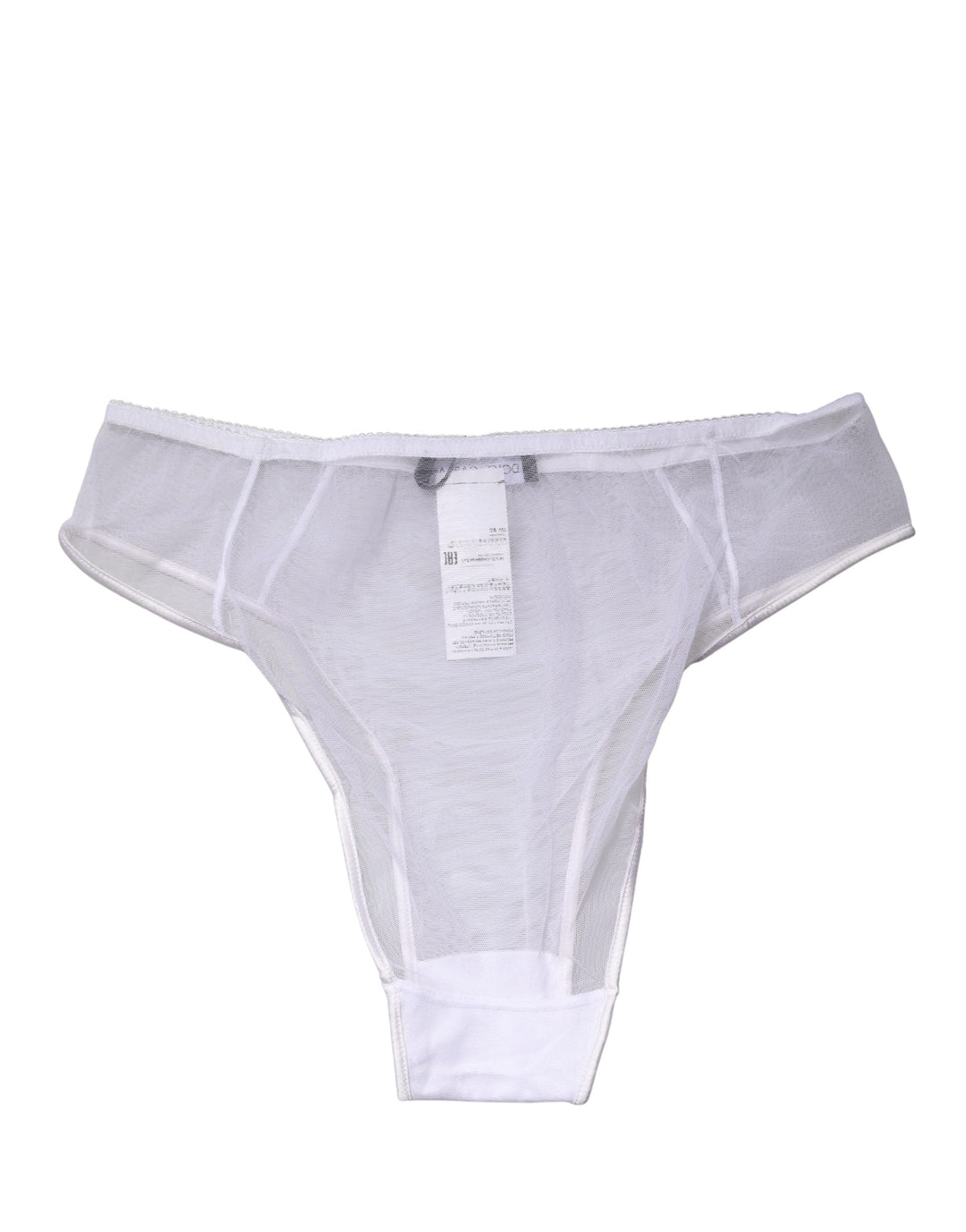 Women’s Dolce &amp; Gabbana White Sheer Silk Stretch High Brief Underwear