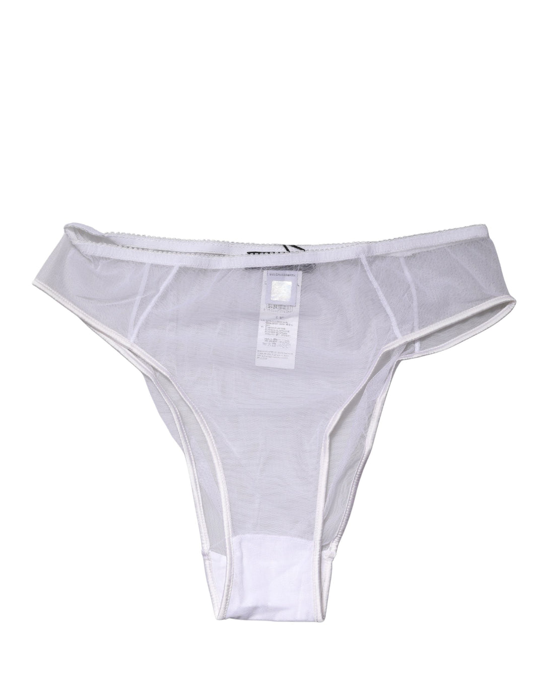 Women’s Dolce &amp; Gabbana White Sheer Silk Stretch High Brief Underwear