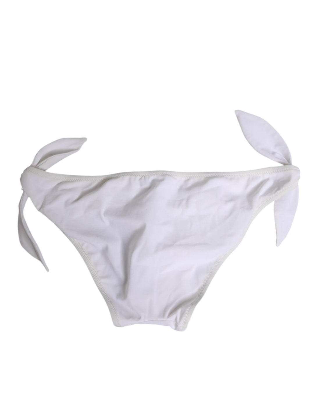 Women’s Dolce &amp; Gabbana White Side Tie Logo Bikini Bottom Underwear