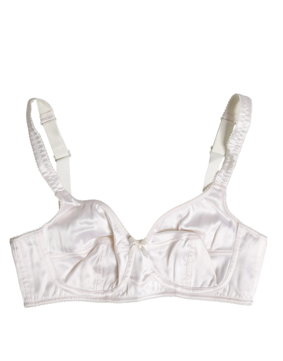 Women’s Dolce &amp; Gabbana White Silk Balconette Non Wire Bra Underwear