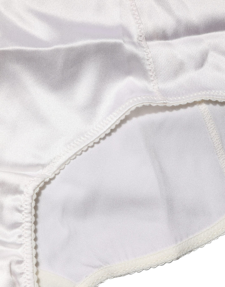 Women’s Dolce &amp; Gabbana White Silk Blend High Waist Girdle Panty Underwear