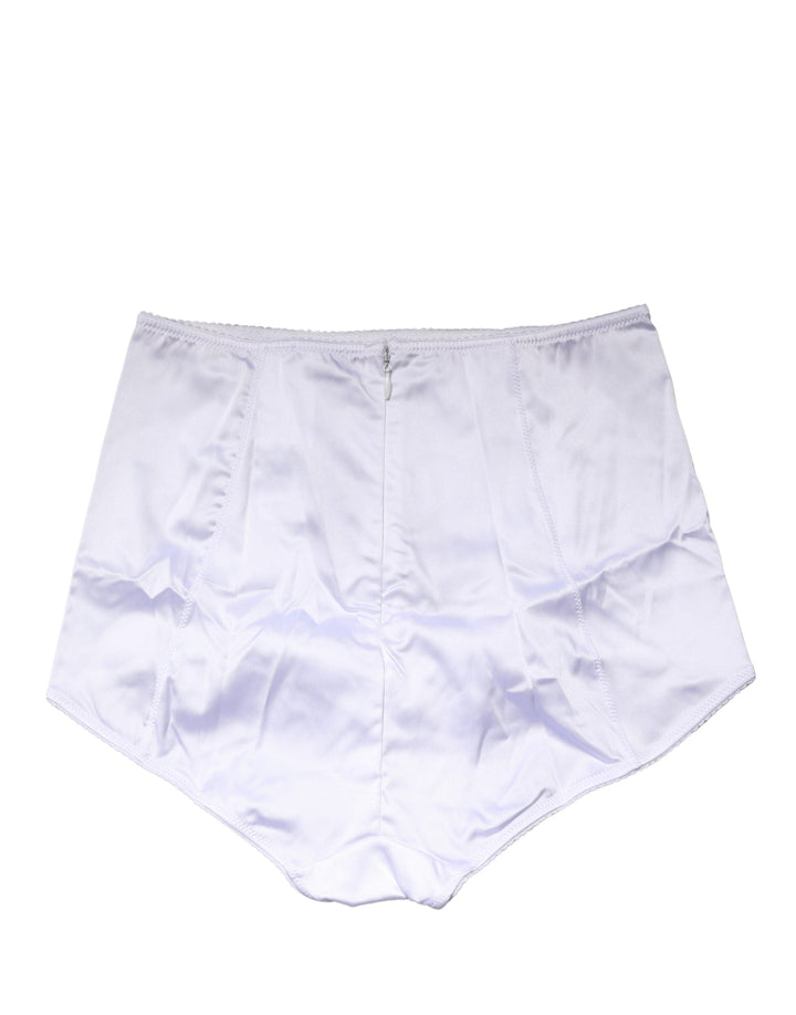 Women’s Dolce &amp; Gabbana White Silk Blend High Waist Girdle Panty Underwear