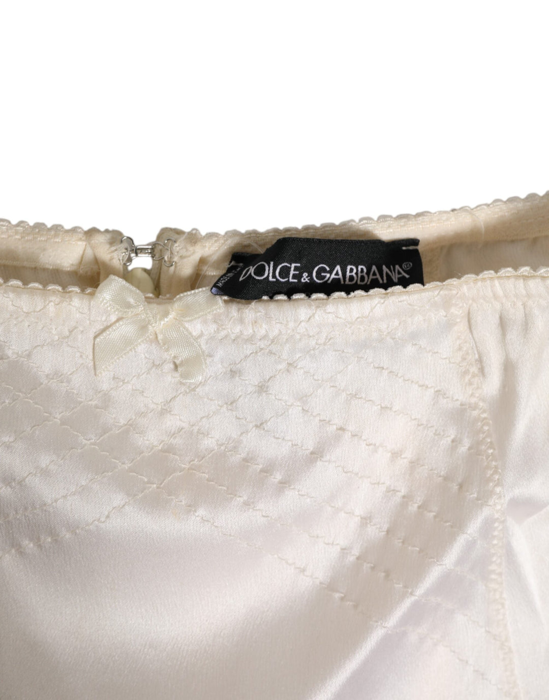 Women’s Dolce &amp; Gabbana off White Silk High Waist Girdle Panty Underwear