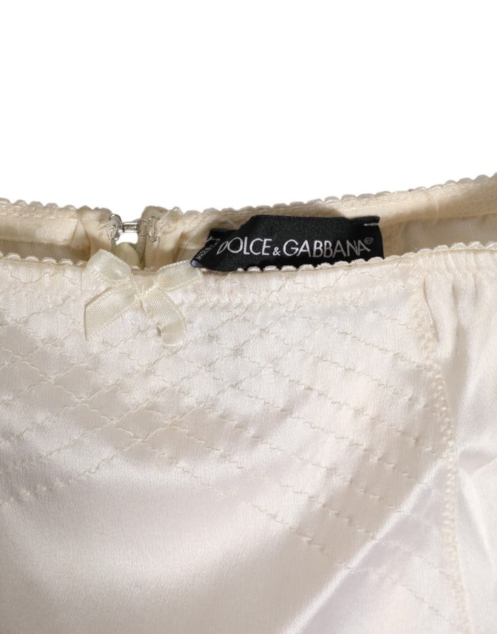 Women’s Dolce &amp; Gabbana off White Silk High Waist Girdle Panty Underwear