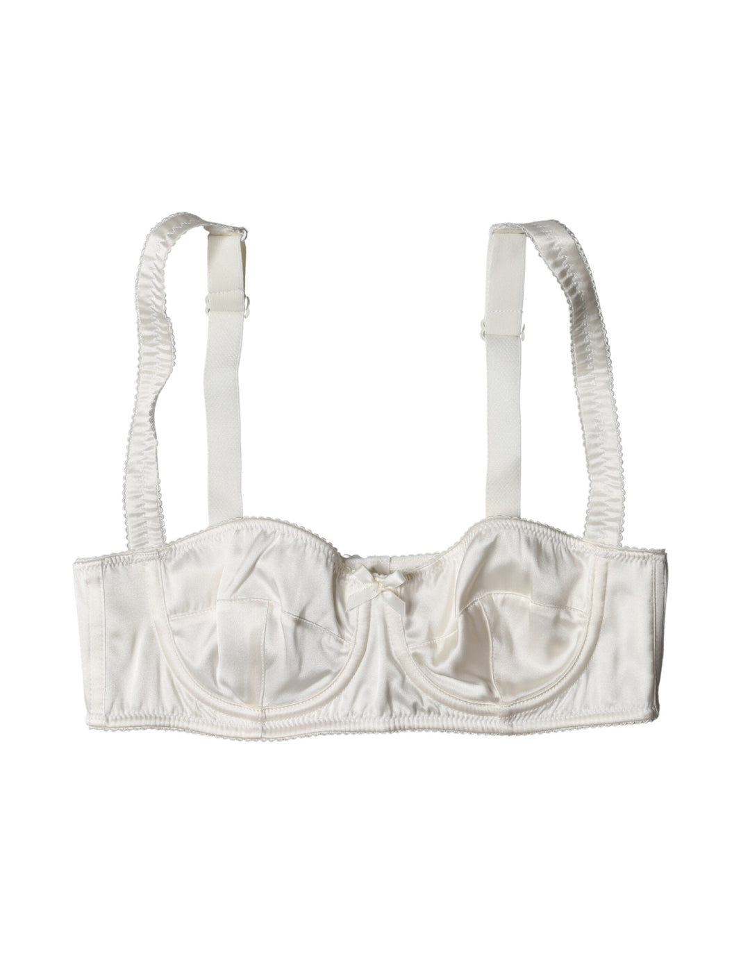 Women’s Dolce &amp; Gabbana White Silk Satin Underwire Bra Semi Pad Underwear