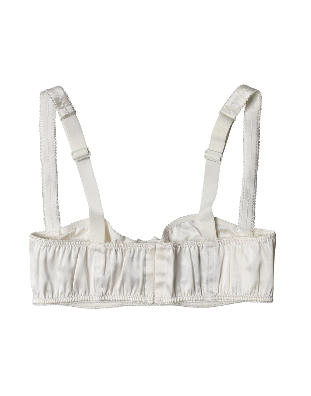 Women’s Dolce &amp; Gabbana White Silk Satin Underwire Bra Semi Pad Underwear