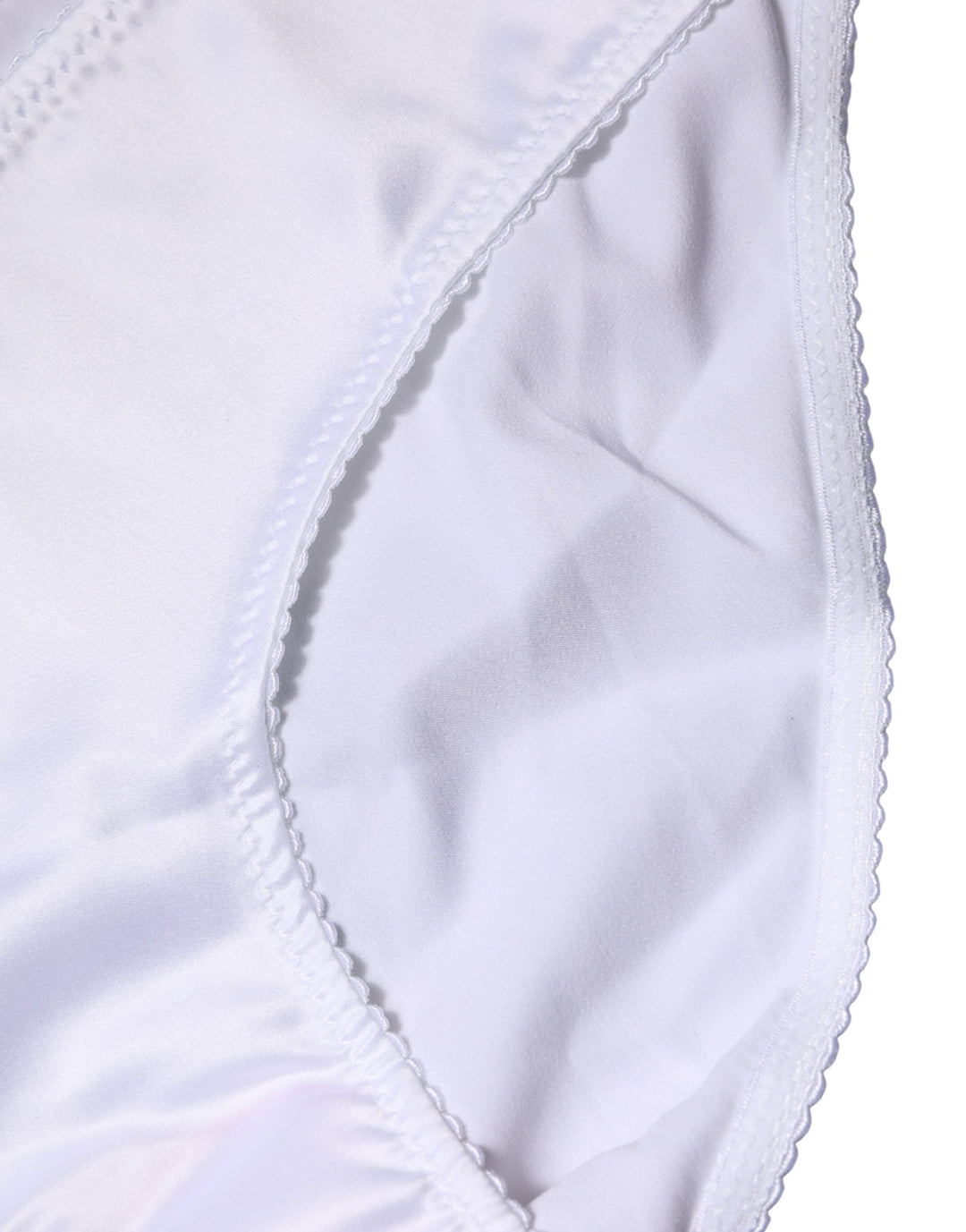 Women’s Dolce &amp; Gabbana White Silk Stretch Mid Waist Brief Panty Underwear