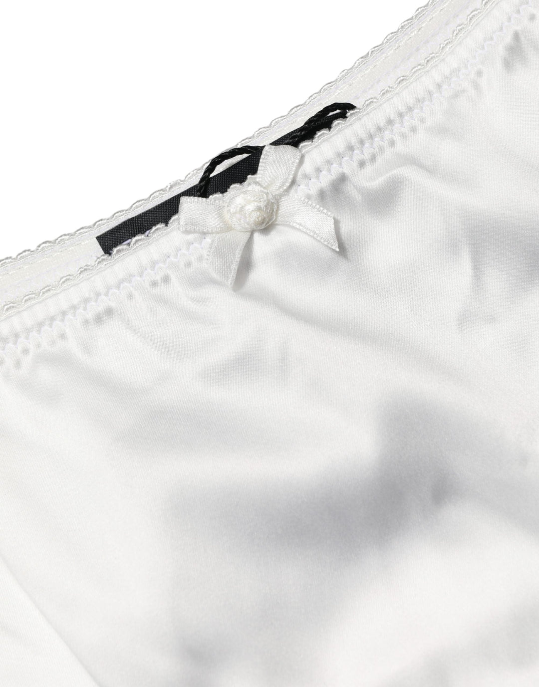 Women’s Dolce &amp; Gabbana White Silk Stretch Mid Waist Brief Panty Underwear