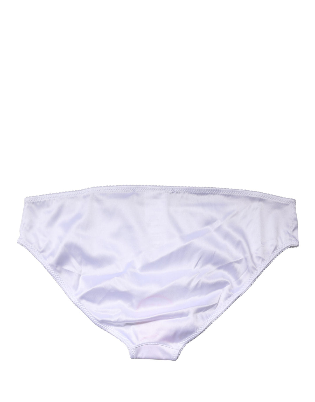 Women’s Dolce &amp; Gabbana White Silk Stretch Mid Waist Brief Panty Underwear
