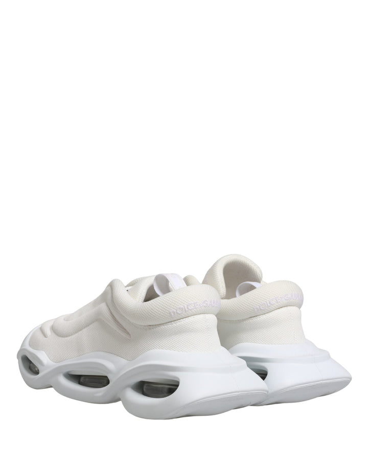 Dolce &amp; Gabbana White Slip On Wave Low Top Sneakers Shoes
