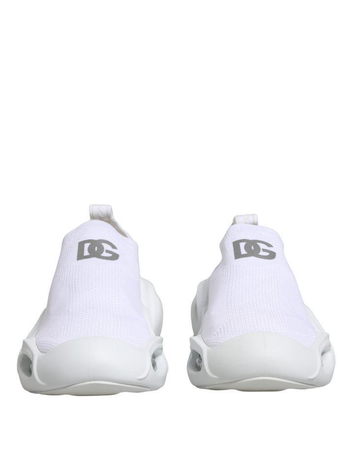 Dolce &amp; Gabbana White Slip On Wave Low Top Sneakers Shoes