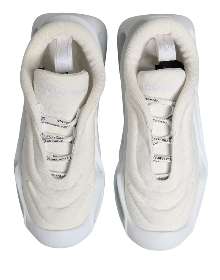 Dolce &amp; Gabbana White Slip On Wave Low Top Sneakers Shoes
