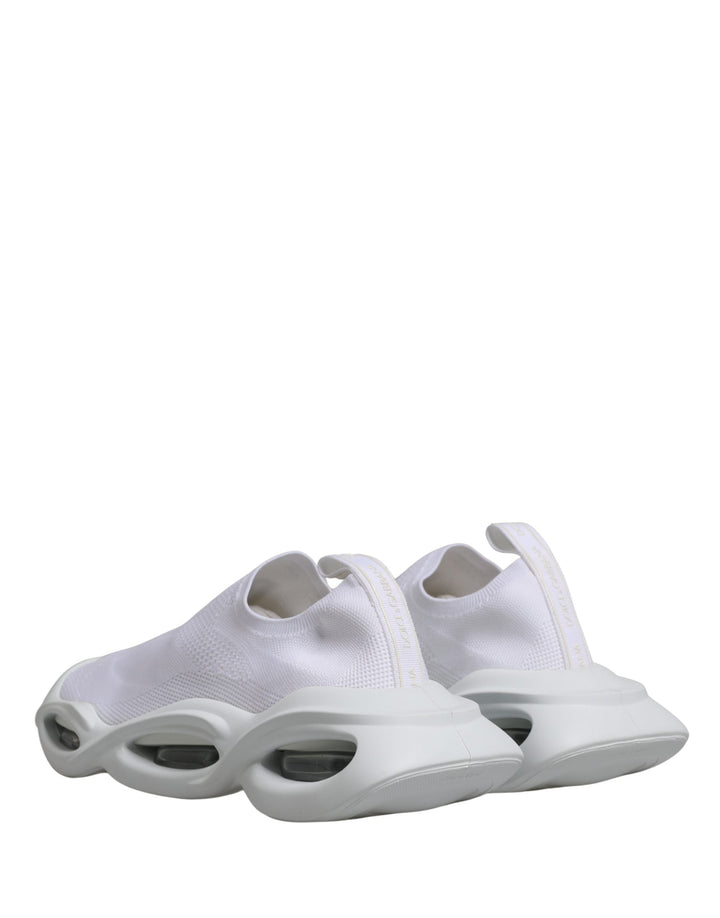 Dolce &amp; Gabbana White Slip On Wave Low Top Sneakers Shoes