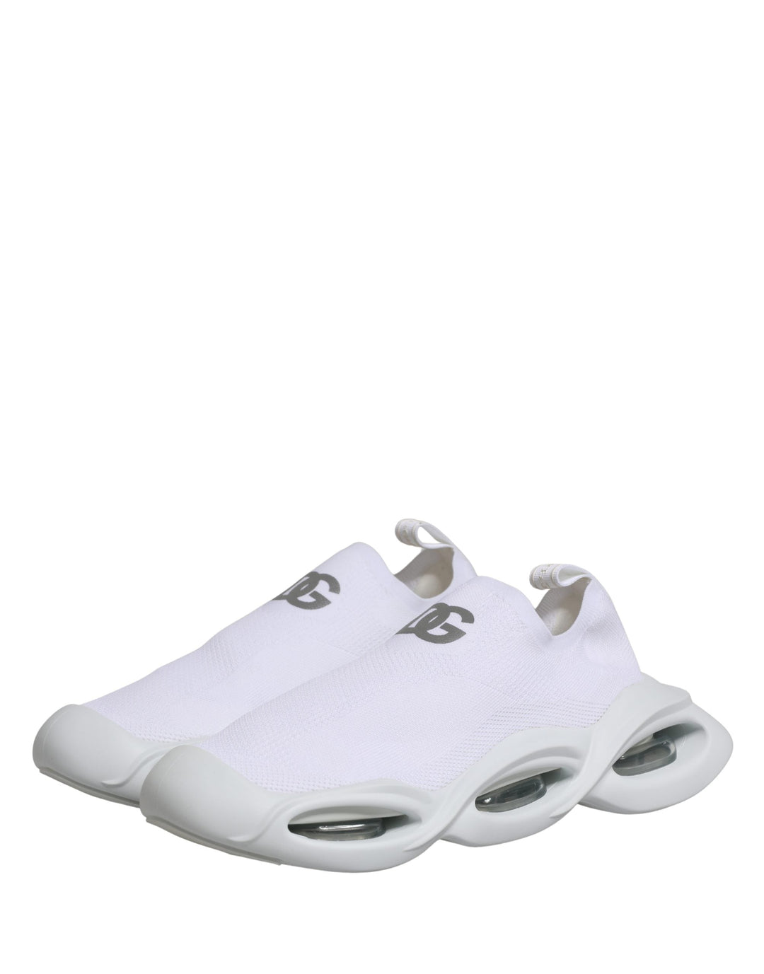 Dolce &amp; Gabbana White Slip On Wave Low Top Sneakers Shoes