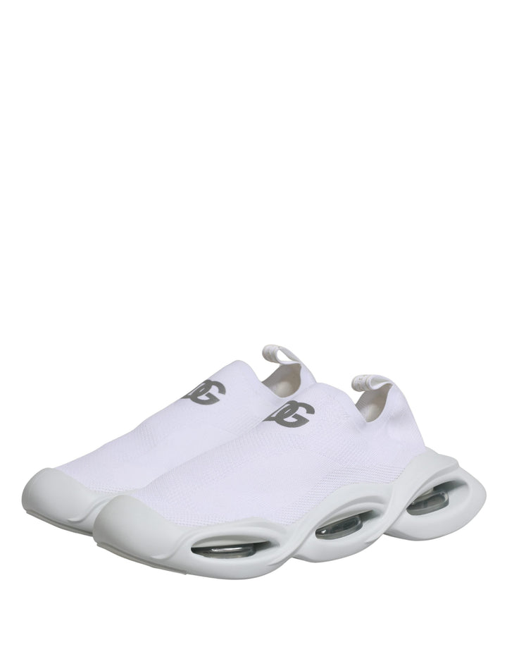 Dolce &amp; Gabbana White Slip On Wave Low Top Sneakers Shoes