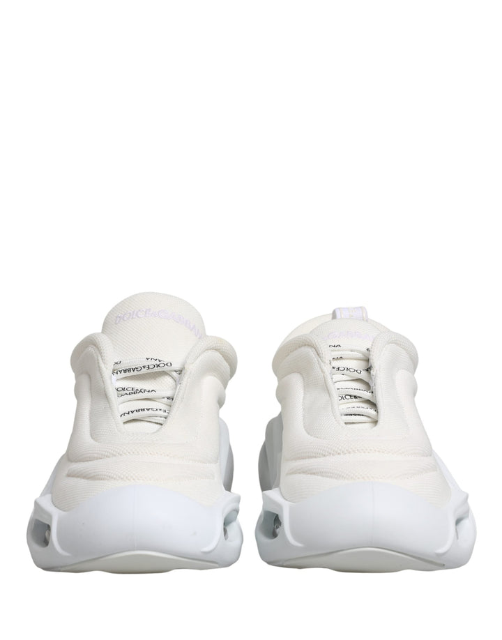 Dolce &amp; Gabbana White Slip On Wave Low Top Sneakers Shoes
