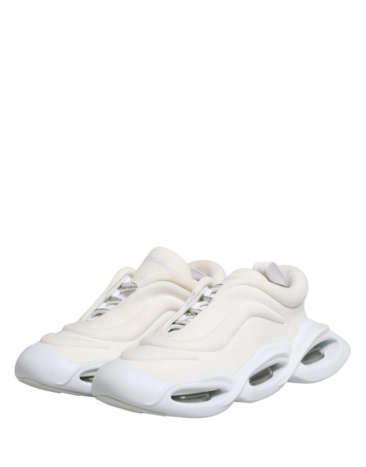 Dolce &amp; Gabbana White Slip On Wave Low Top Sneakers Shoes