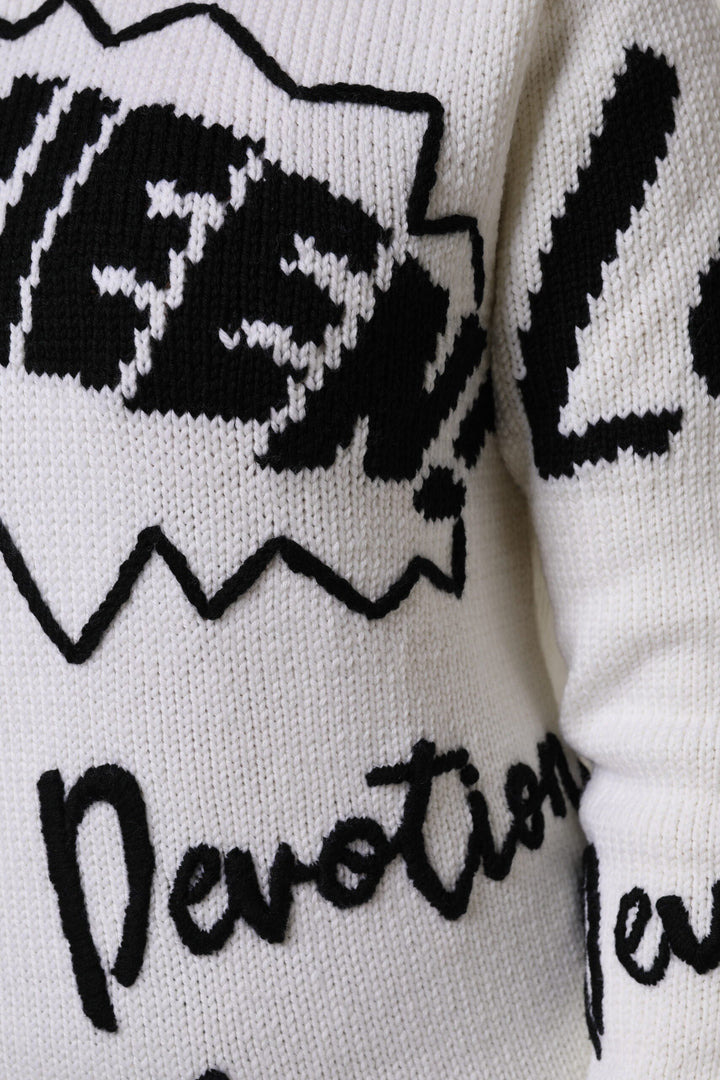 Women’s Dolce &amp; Gabbana White Wool Knit Crew Neck Pullover Sweater