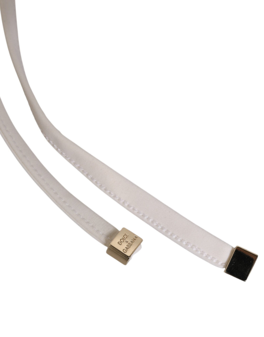 Women’s Dolce &amp; Gabbana White Yellow Stripe Tie Side Logo Underwear
