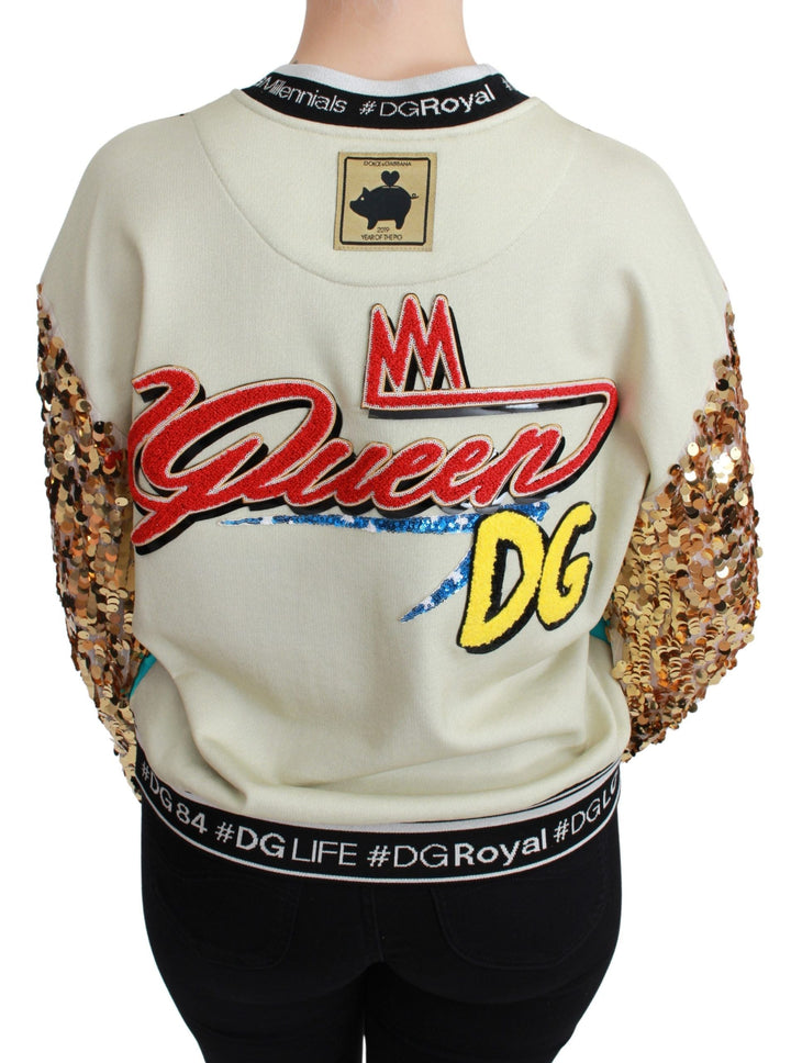 Women’s Dolce &amp; Gabbana Year of the Pig Sequined Top Sweater