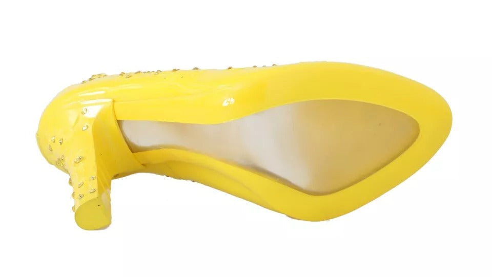 Women’s Dolce &amp; Gabbana Yellow Crystal Heels Cinderella Shoes
