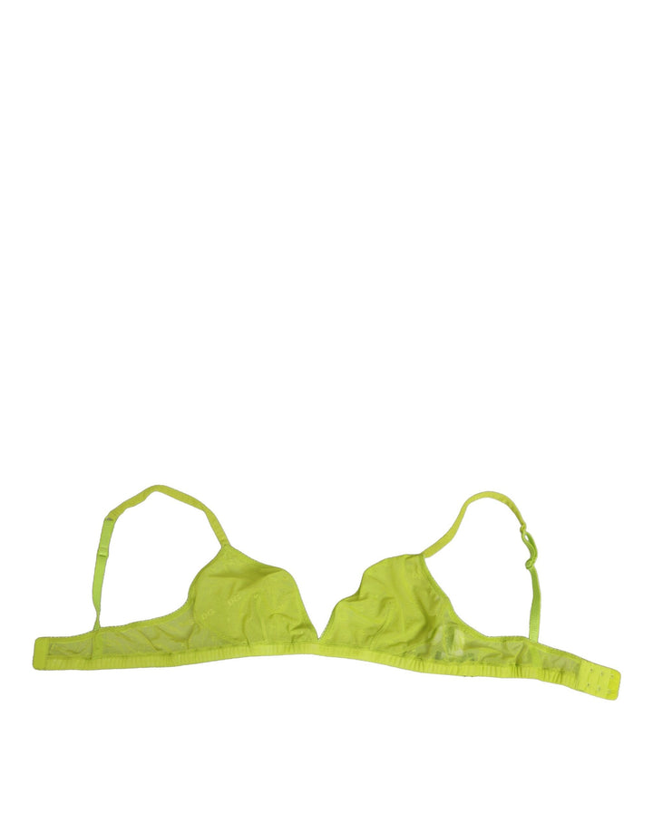 Women’s Dolce &amp; Gabbana Yellow Green Nylon Soft Cup Brassiere Underwear
