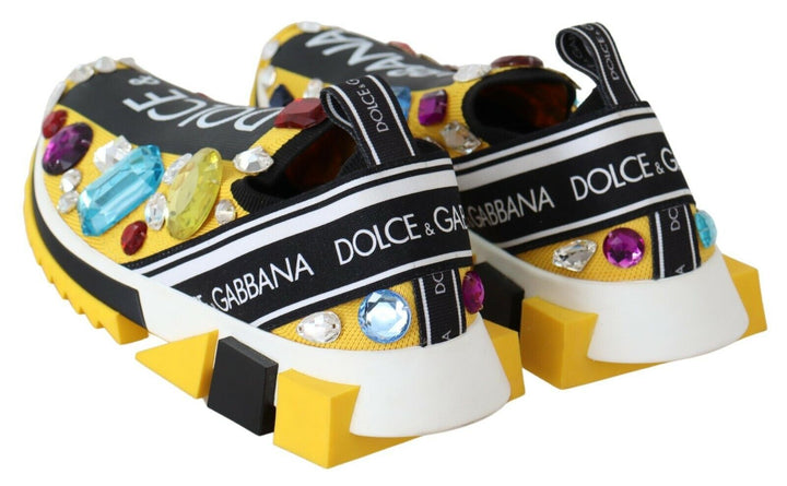 Baskets Sorrento jaunes à ornements Dolce &amp;amp; Gabbana