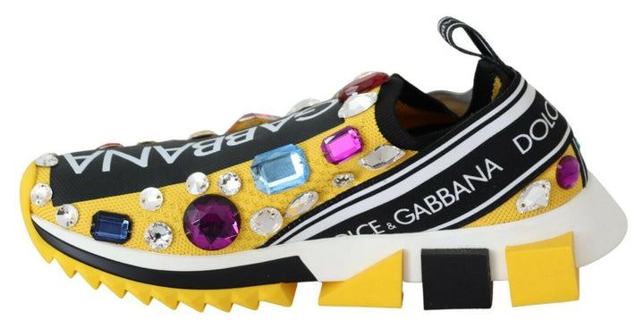 Baskets Sorrento jaunes à ornements Dolce &amp;amp; Gabbana