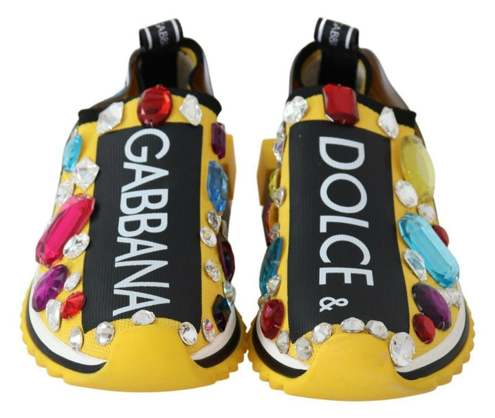Baskets Sorrento jaunes à ornements Dolce &amp;amp; Gabbana
