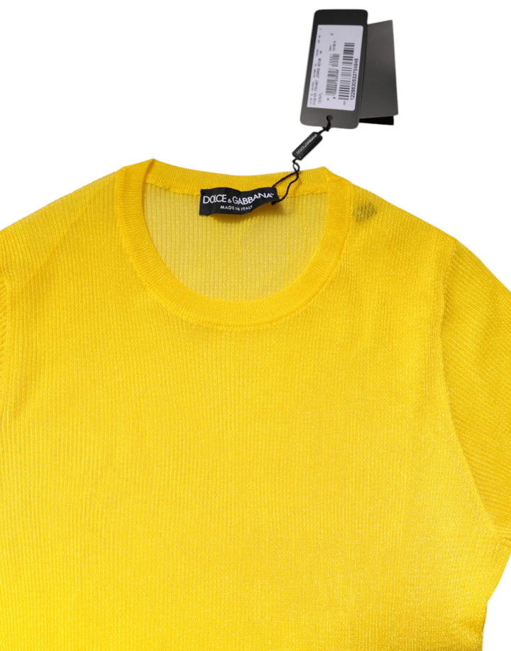 Women’s Dolce &amp; Gabbana Yellow Polyester Women Pullover Top Sweater