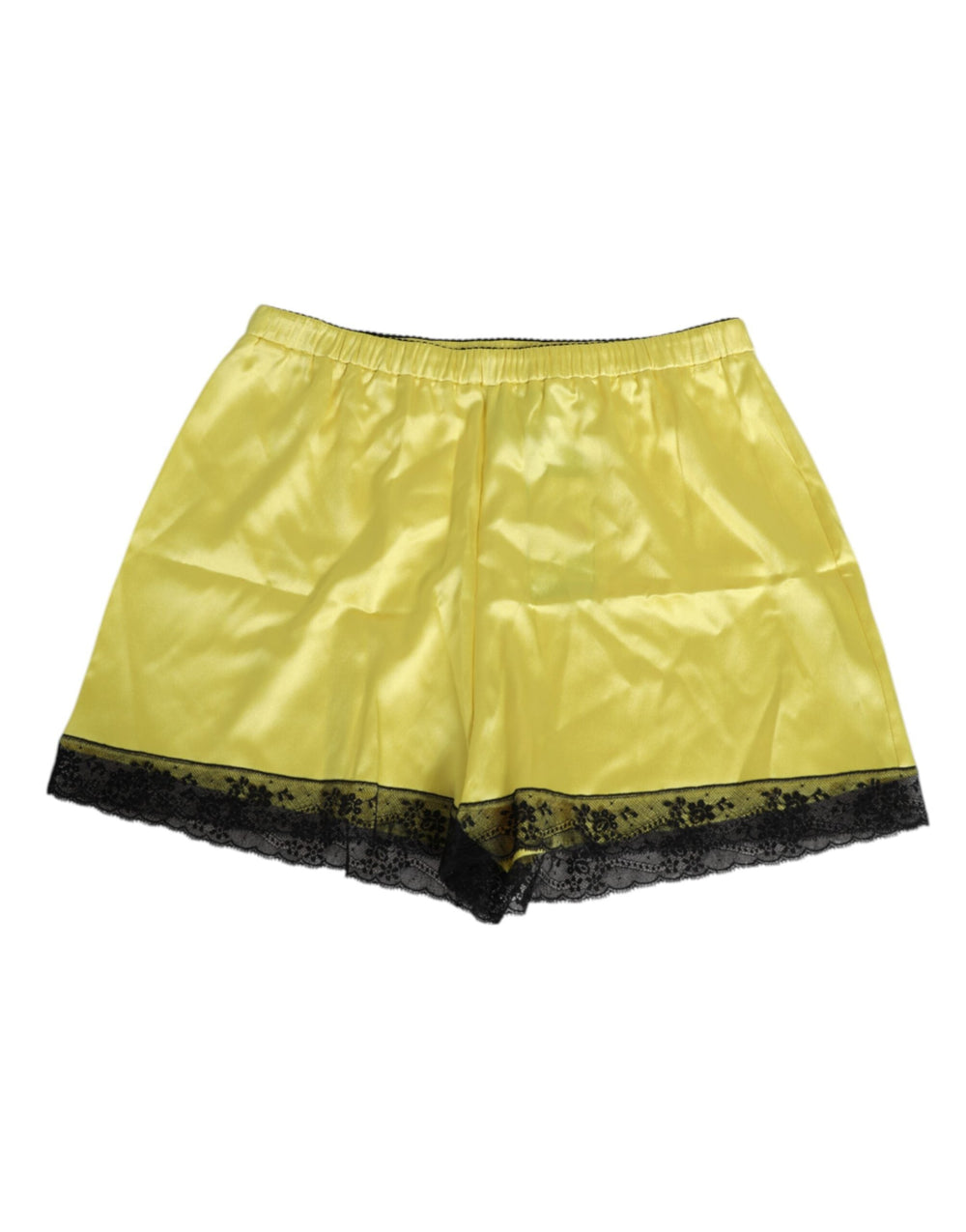 Women’s Dolce & Gabbana Yellow Satin Silk Mid Waist Underwear Shorts