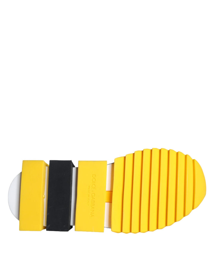 Dolce &amp; Gabbana Yellow Sorrento Crystals Sneakers Womens Shoes