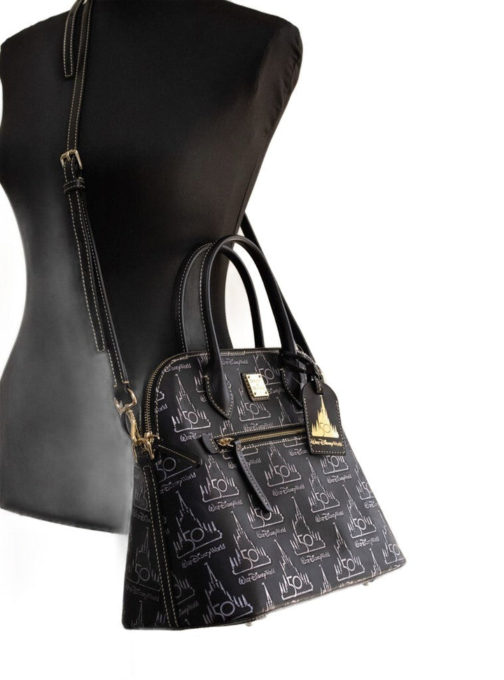 Women’s Dooney &amp; Bourke Black Walt Disney World 50th Anniversary Leather Satchel Handbag