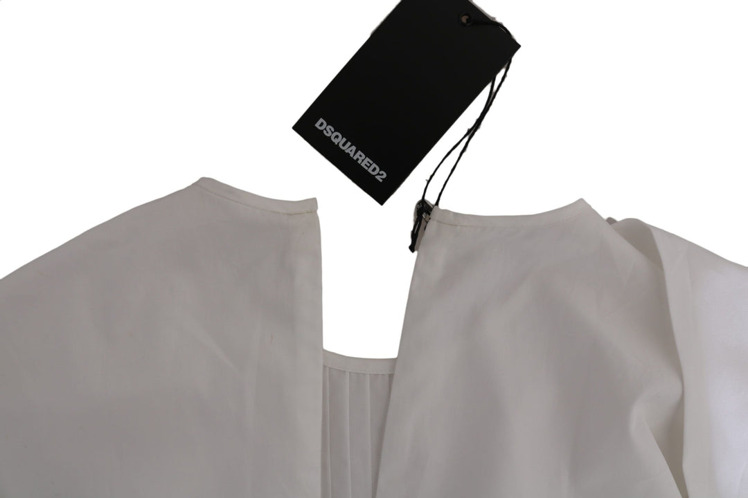 Women’s Dsquared² White Crew Neck Long Sleeve Cotton Blouse