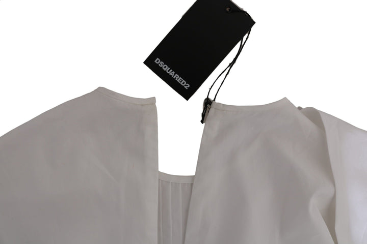 Women’s Dsquared² White Crew Neck Long Sleeve Cotton Blouse