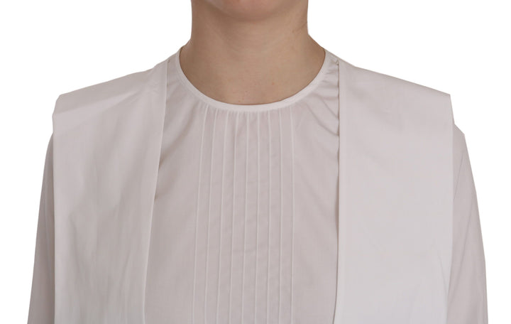 Women’s Dsquared² White Crew Neck Long Sleeve Cotton Blouse