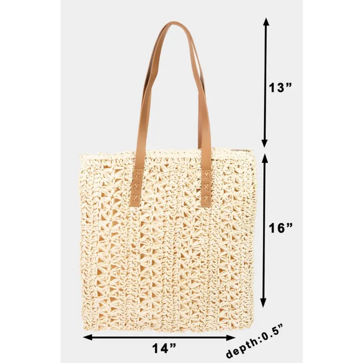 Women’s Effortless Summer Style Straw Braided Tote Bag