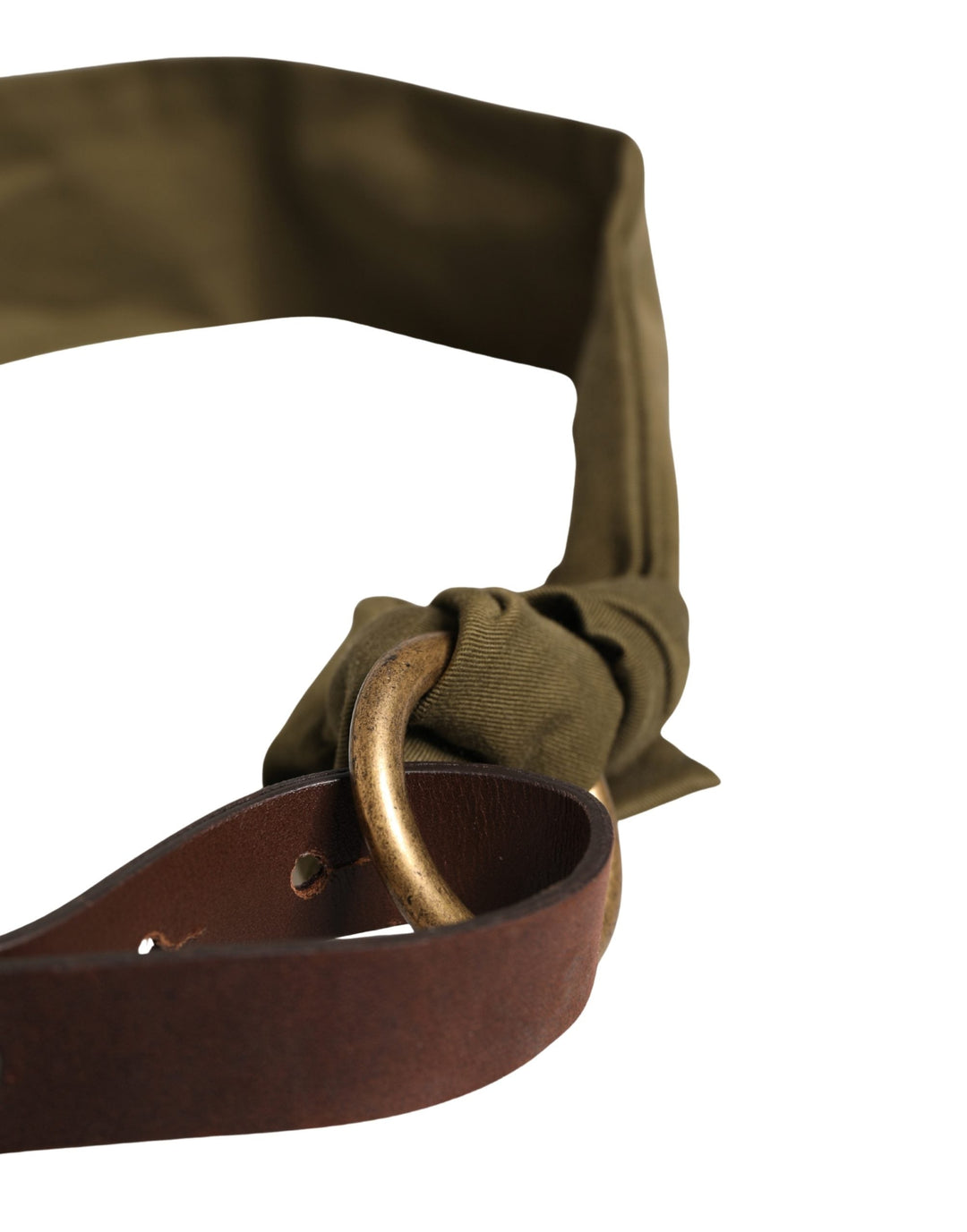 Women’s Ermanno Scervino Army Green Cotton Round Buckle Waist Belt