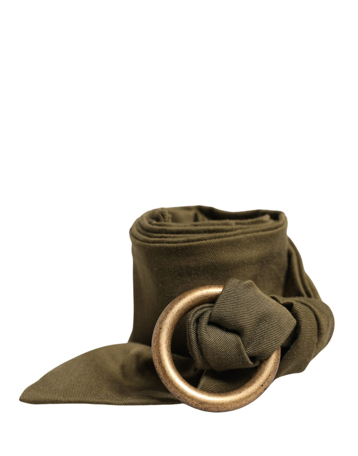 Women’s Ermanno Scervino Army Green Cotton Round Buckle Waist Belt