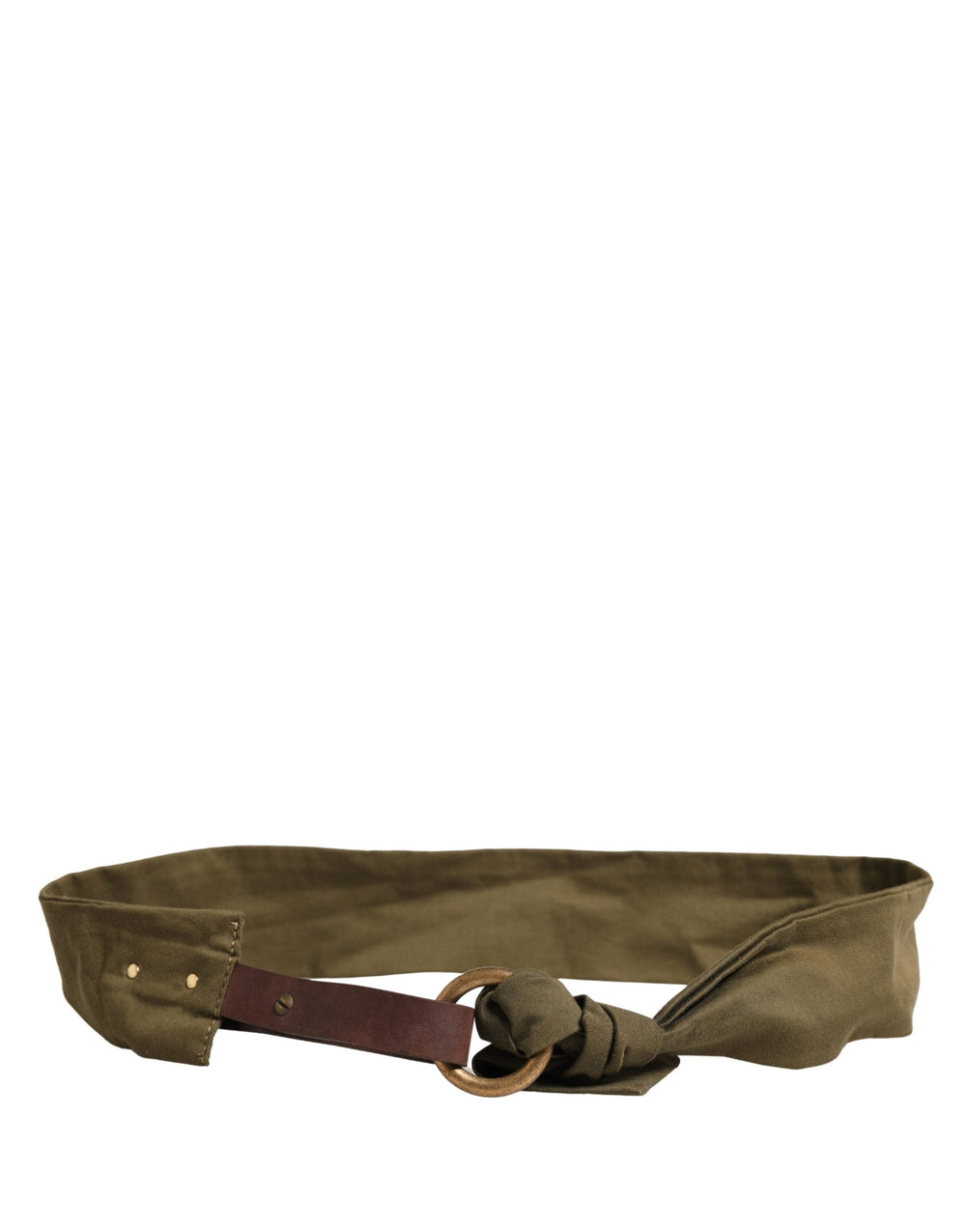 Women’s Ermanno Scervino Army Green Cotton Round Buckle Waist Belt