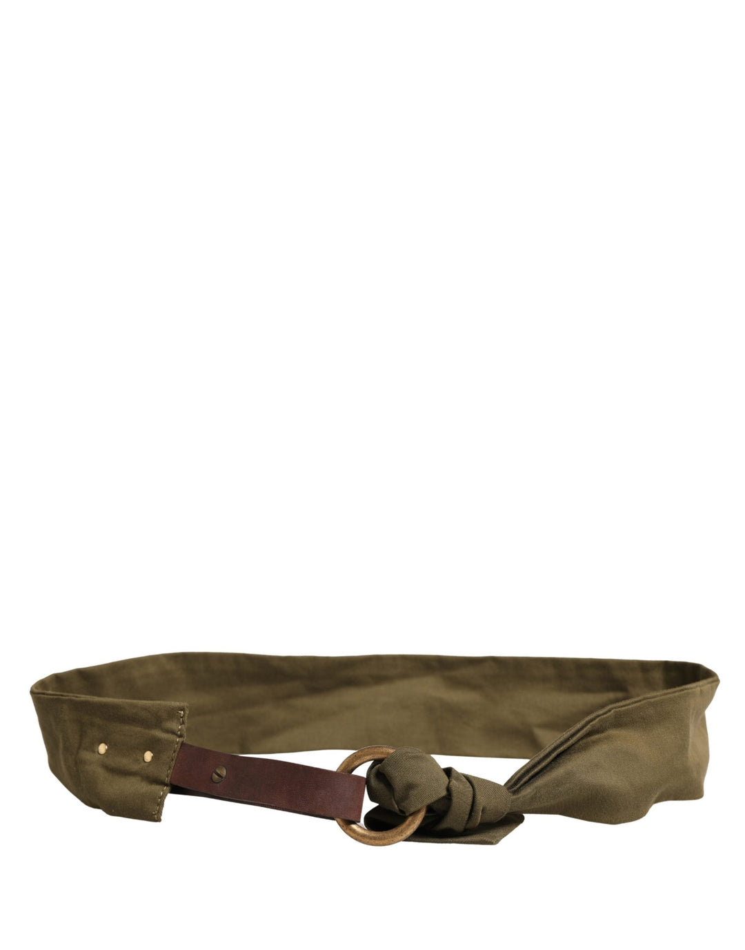 Women’s Ermanno Scervino Army Green Cotton Round Buckle Waist Belt
