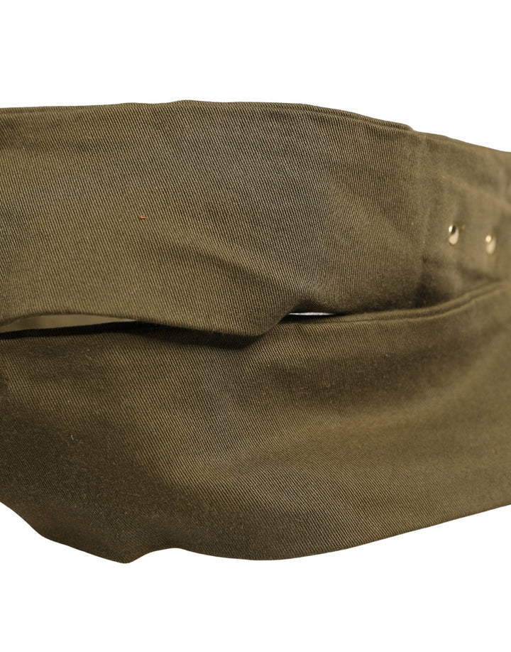 Women’s Ermanno Scervino Army Green Cotton Round Buckle Waist Belt