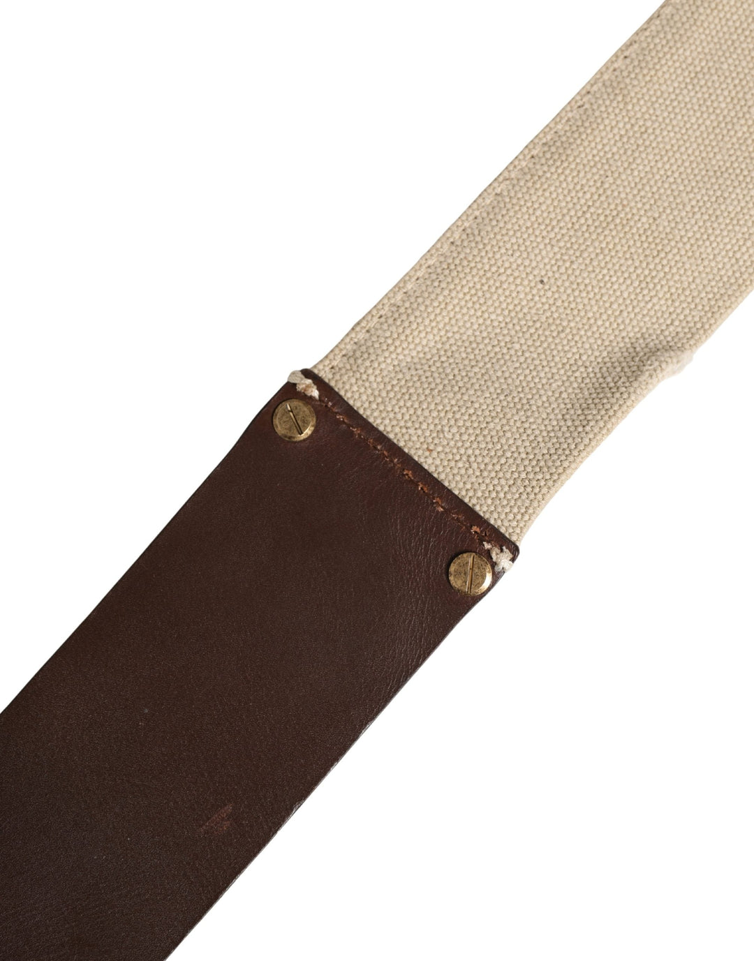 Women’s Ermanno Scervino Beige Brown Leather Canvas Metal Buckle Belt