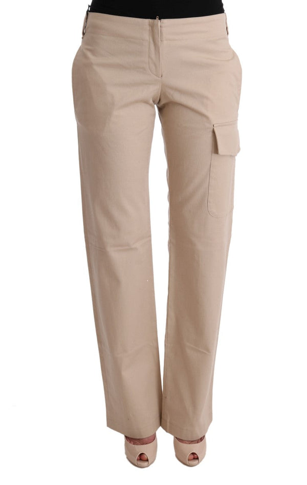 Women’s Ermanno Scervino Beige Cotton Wool Regular Fit Pants