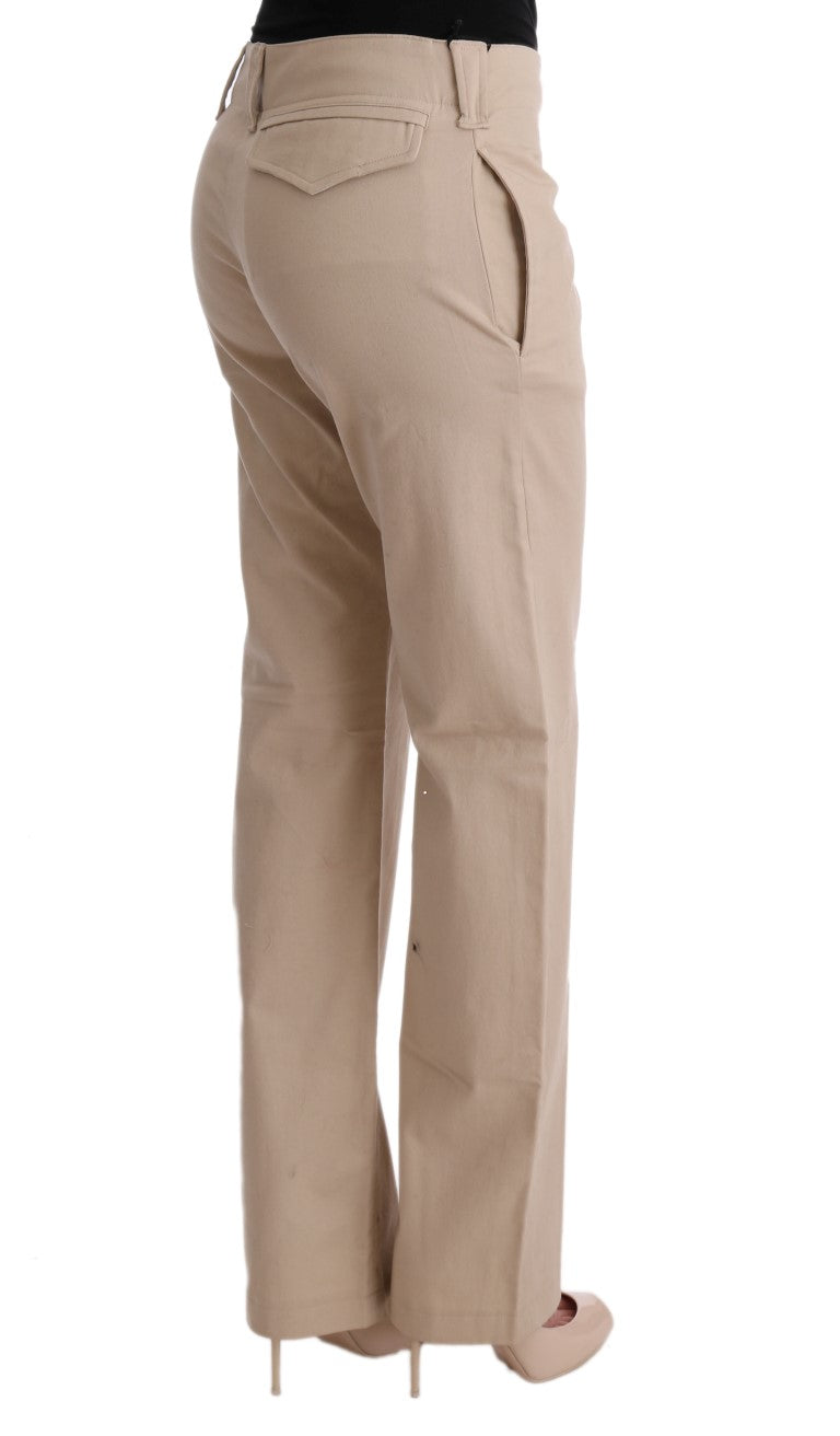 Women’s Ermanno Scervino Beige Cotton Wool Regular Fit Pants